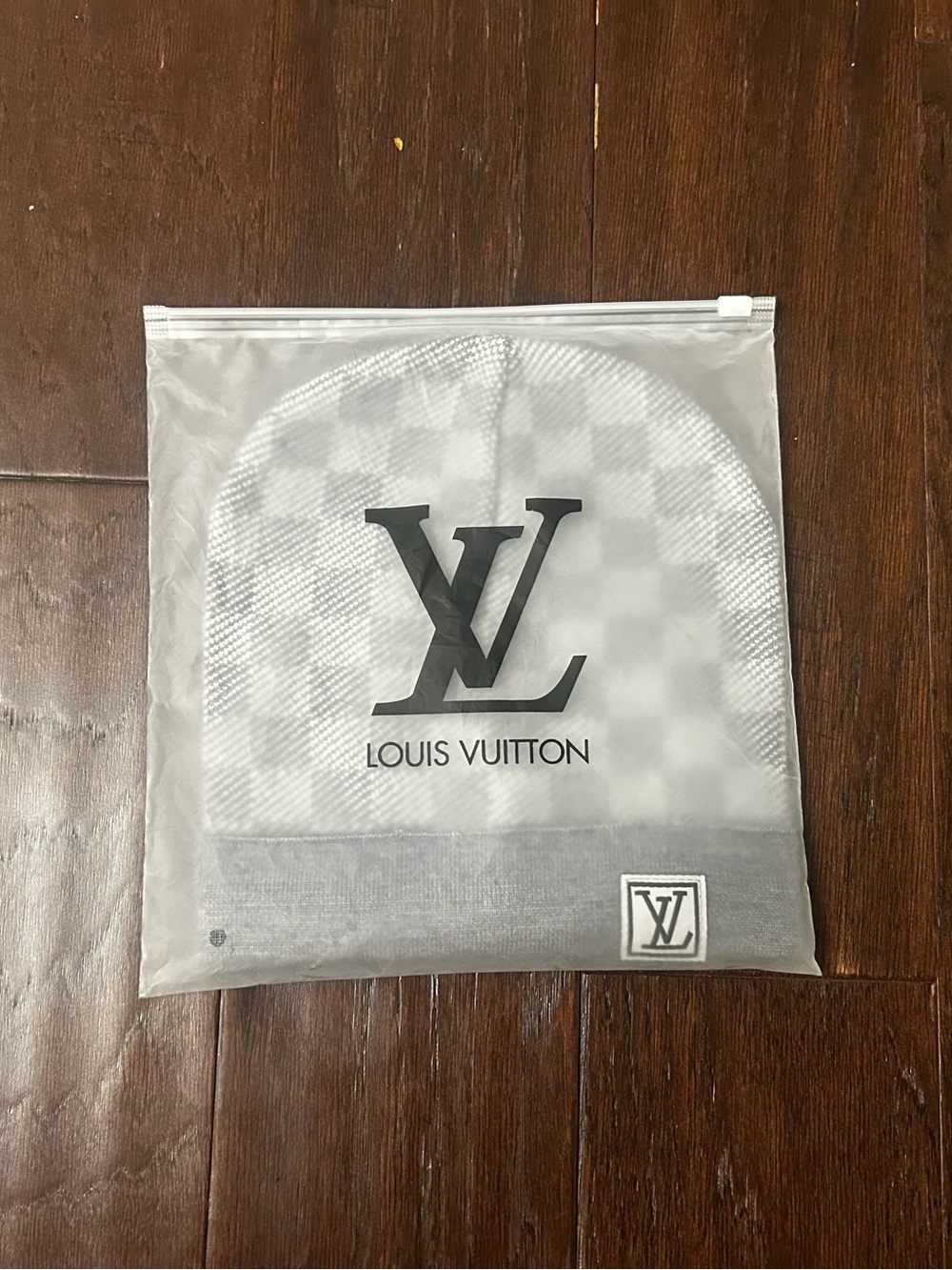 Louis Vuitton Kids Light Grey Beanie with Monogram Patch